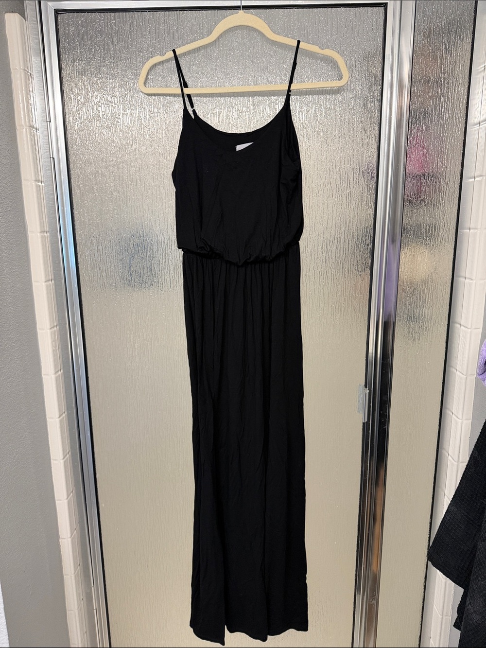 Lush Black Spaghetti-Strap Maxi Dress